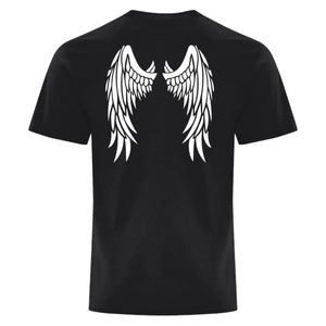 Black & White Angel Wings Everyday Cotton Blend T Shirt